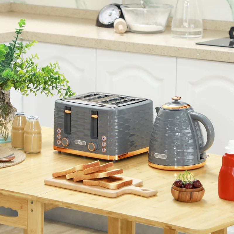 Nancy's Corticada 2-in-1 Broodrooster en Waterkoker - Ontdooi- en opwarmfunctie - Grijs