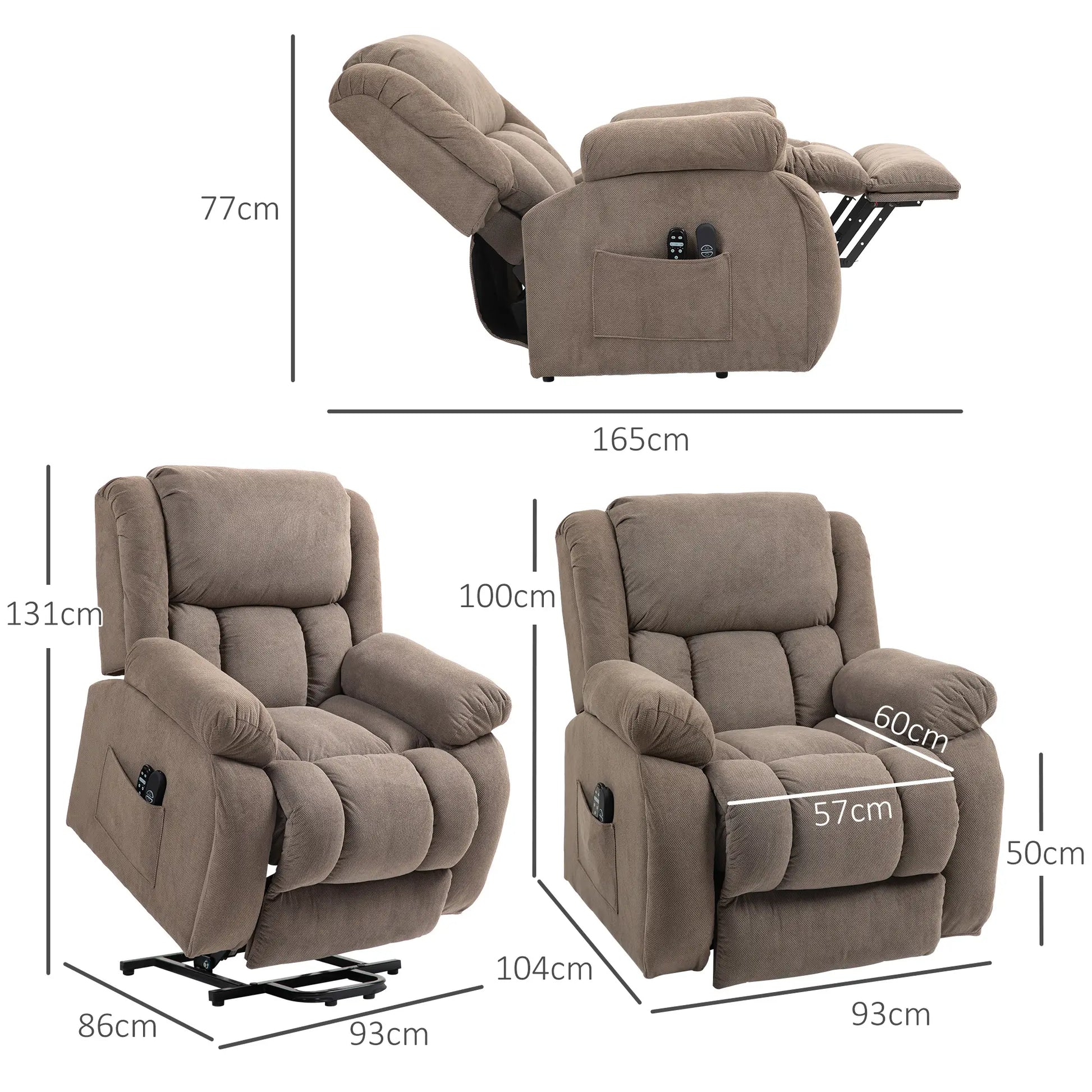 Nancy's Almofala Sta op stoel - Opsta stoel - Massagestoel - Relaxstoel - Lichtbruin - Fluweel