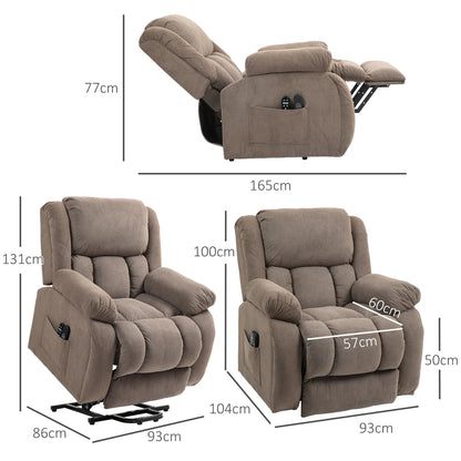 Nancy's Almofala Sta op stoel - Opsta stoel - Massagestoel - Relaxstoel - Lichtbruin - Fluweel
