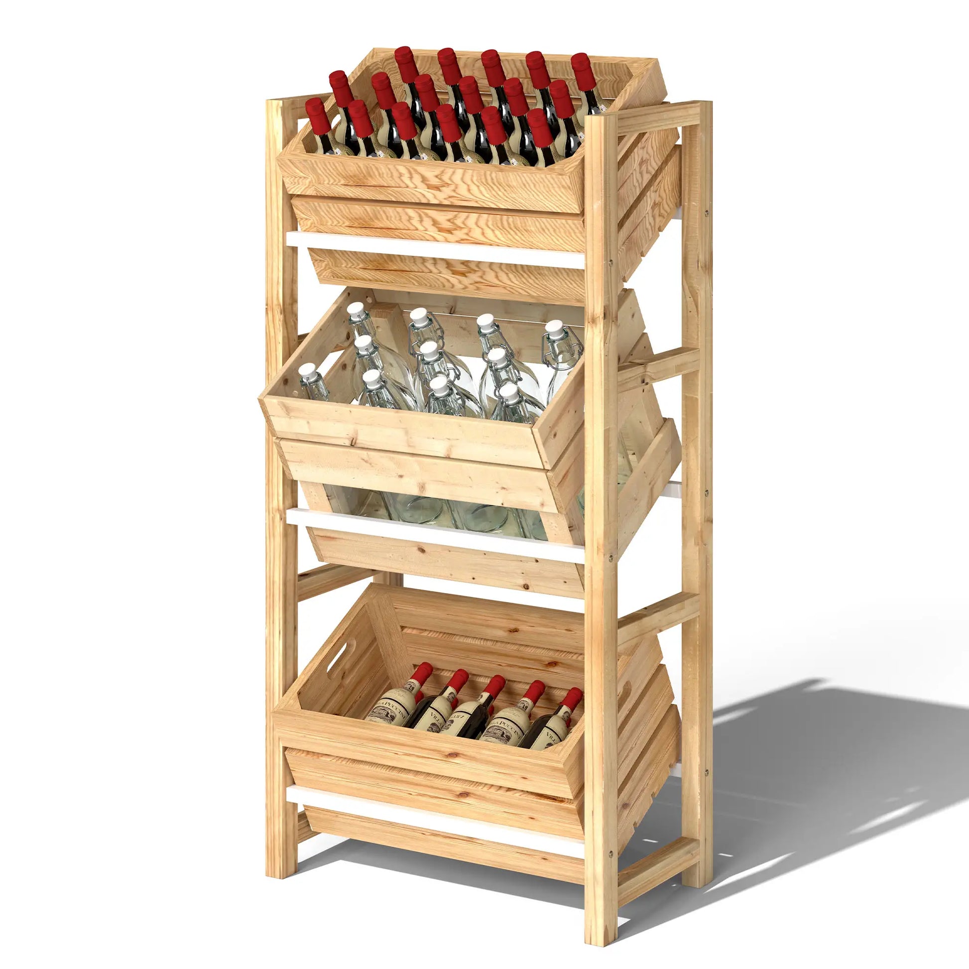 Nancy's Cles Krattenrek - 3-Laags - Dennenhout - ± 55 x 30 x 110 cm