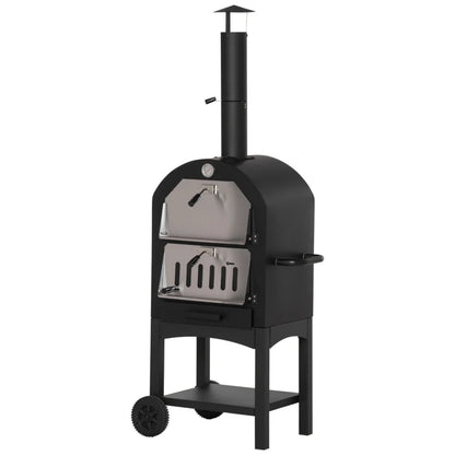 Nancy's Courel Barbecue - BBQ - Grill - Pizzaoven - Multifunctioneel - Houtskool - Staal - Zwart