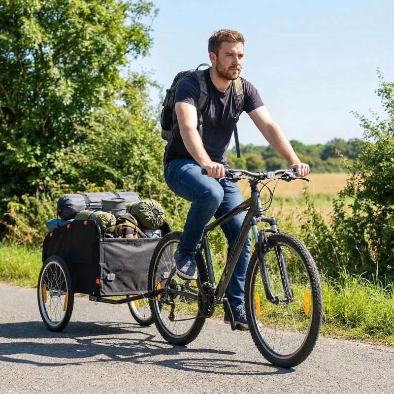 Nancy's Pulfero Fietskar - Fietsaanhanger - Fietsaanhangwagen - Zwart / Rood - 145 x 75 x 70 cm