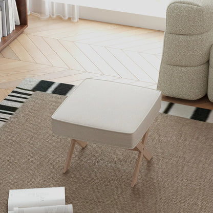 Nancy's Paio Hocker - Kruk - Poef - Beige - Imitatielinnen