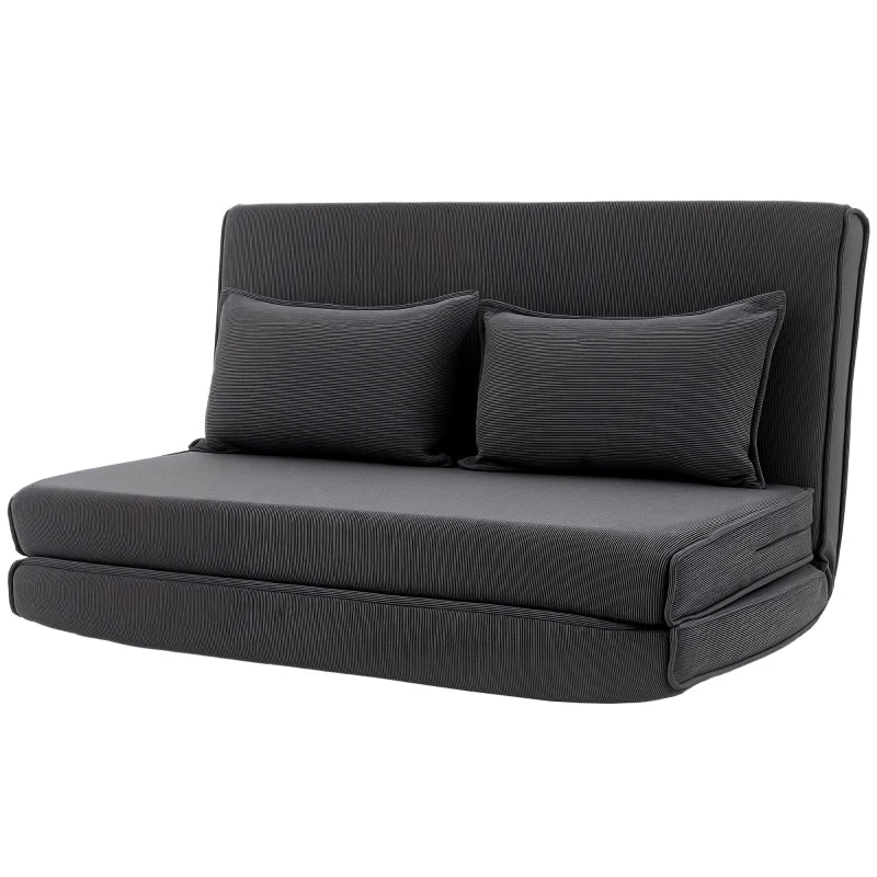 Nancy's Tavullia Slaapbank - Vloersofa - Verstelbare rugleuning - Donkergrijs - Corduroy