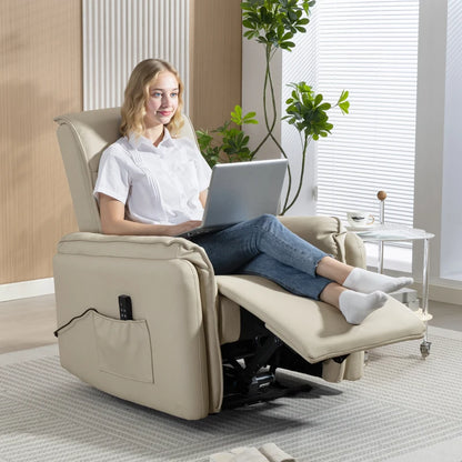 Nancy's Oyace Massagestoel - Relaxfauteuil - 3D Kneedmassage - Elektrisch verstelbaar - Beige - Kunstleer