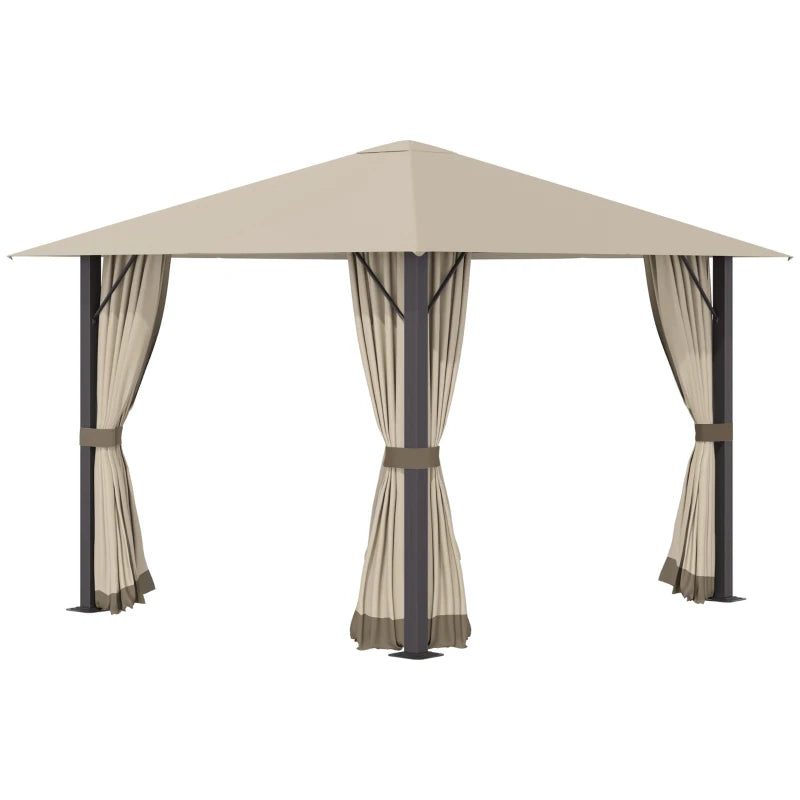 Nancy's Portela Paviljoen - Party Tent - Tuin Paviljoen - Prieel - Khaki - ± 300 x 300 x 260 cm