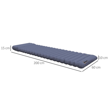 Matelas pneumatique Carvalhal de Nancy - Avec pompe à pied - Imperméable - Bleu - ± 200 x 60 x 10 cm