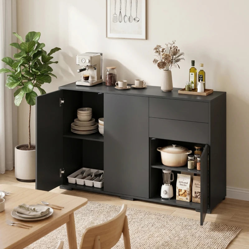 Nancy's Tencarola Commode - Dressoir - Opbergkast - Zwart - ± 115 x 35 x 75 cm