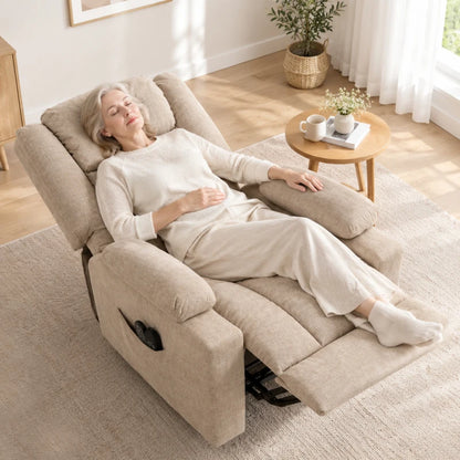 Nancy's Valstrona Sta op Stoelen - Seniorenstoel - Opsta stoel - Trilmassage & Warmte - Crèmewit