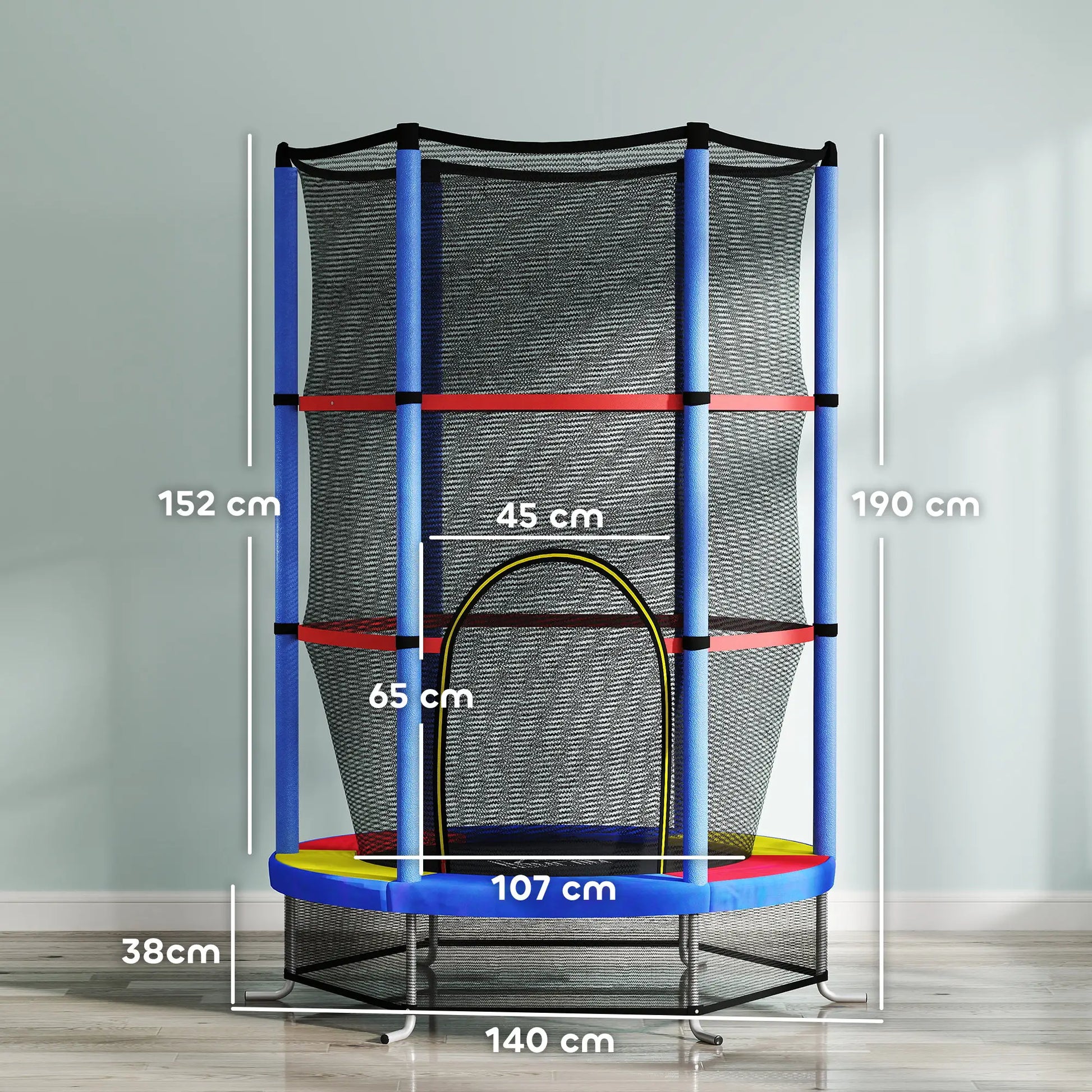 Nancy's Canino Trampoline met Veiligheidsnet - Meerkleurig - Ø 140 cm