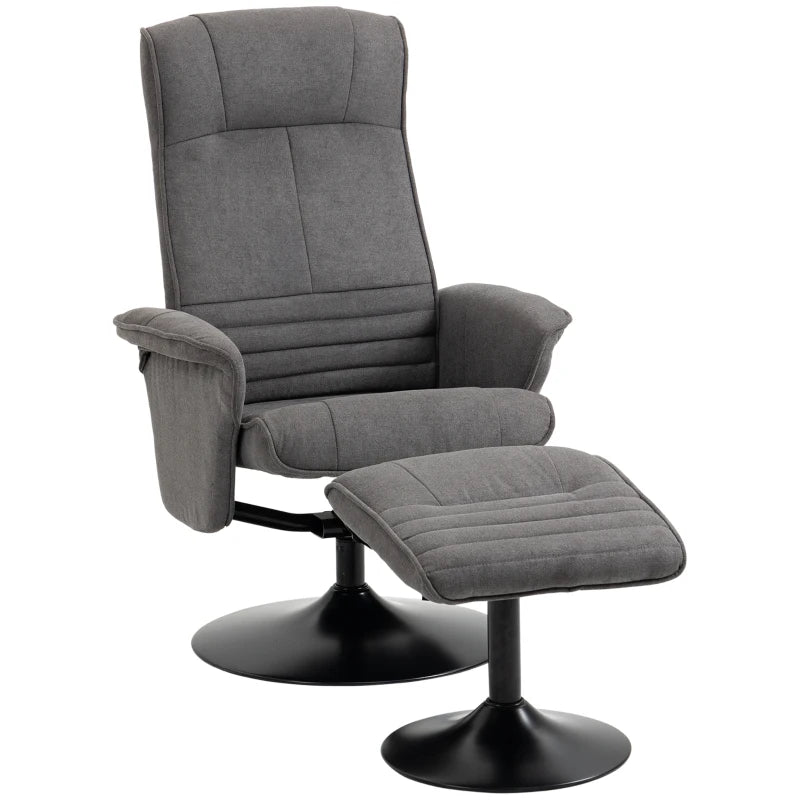 Nancy's Estevao Relaxfauteuil - Relaxstoel - Ligstoel - Draaibaar - Verstelbare Rugleuning - Donkergrijs - Fluweel / Staal