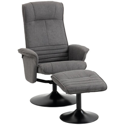 Nancy's Estevao Relaxfauteuil - Relaxstoel - Ligstoel - Draaibaar - Verstelbare Rugleuning - Donkergrijs - Fluweel / Staal