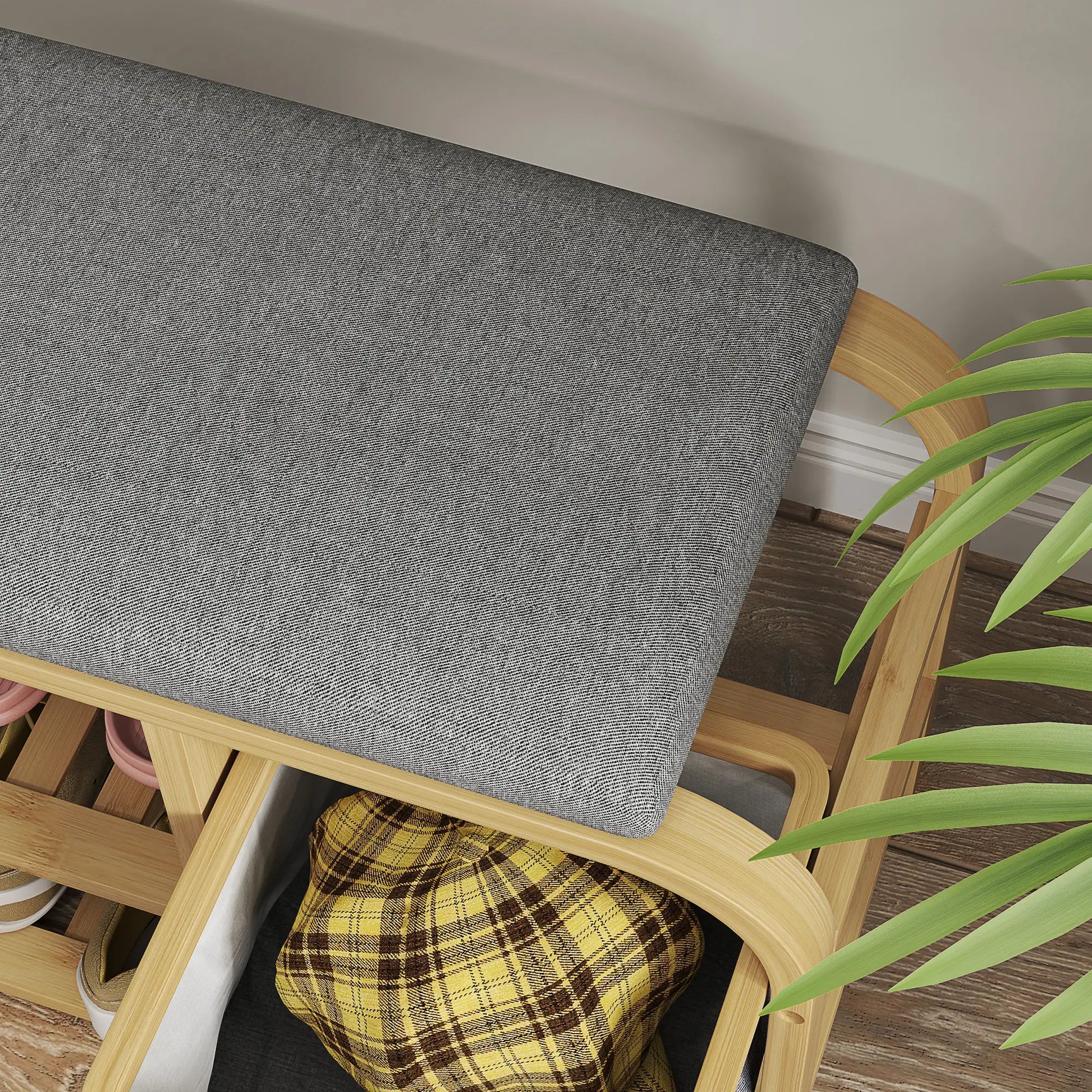 Nancy's Cusiano Schoenenbank - Schoenenrek - Schoenen Opbergen - Hout / Grijs - 70 x 30 x 45 cm