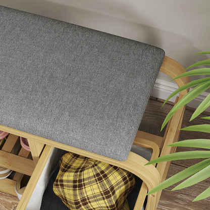 Nancy's Cusiano Schoenenbank - Schoenenrek - Schoenen Opbergen - Hout / Grijs - 70 x 30 x 45 cm