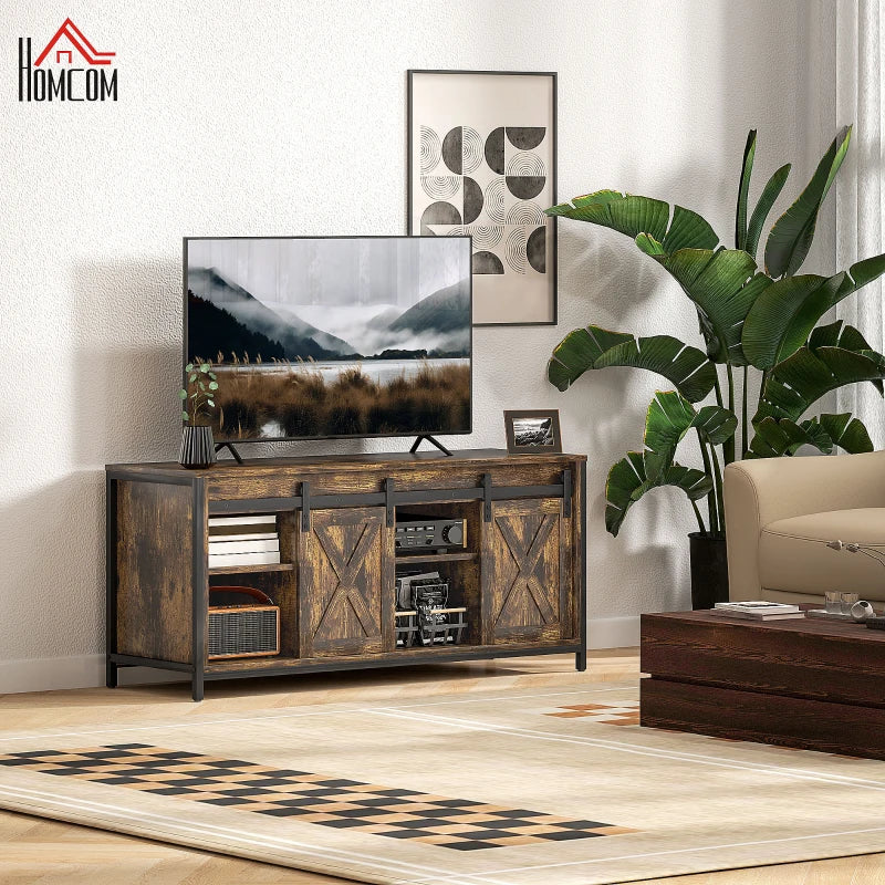 Nancy's Bustelo TV Meubel - TV Kast - Lowboard - Bruin / Zwart - ± 120 x 40 x 55 cm 