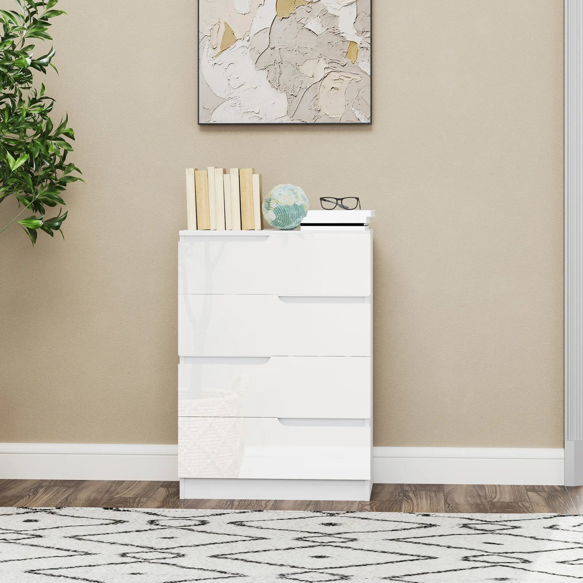 Nancy's Ficulle Commode - Dressoir - Opbergkast - Wit - 60 x 40 x 85 cm