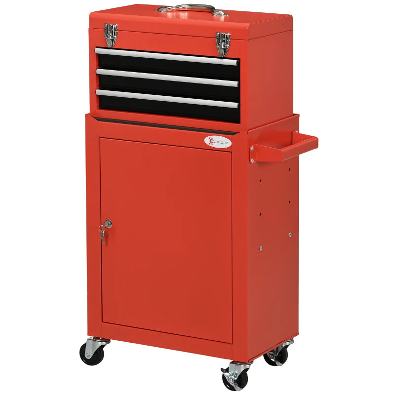 Nancy's Nembro Gereedschapskist - Gereedschapswagen - Werkplaatswagen - Rood - Staal - ± 45 x 30 x 95 cm