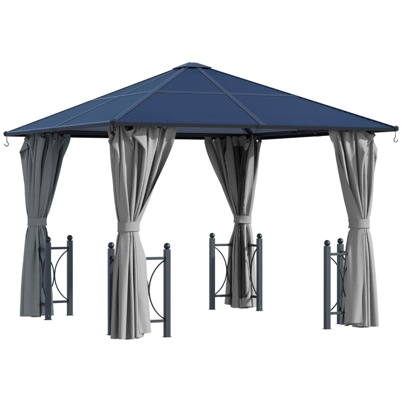 Nancy's Prentious Pavilion - Tente de fête - Pavillon de jardin - Bleu / Gris - 300 x 300 cm