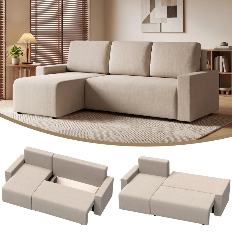 Nancy's Stallavena Slaapbank - Logeerbed - Ligbank - Beige - Suedé