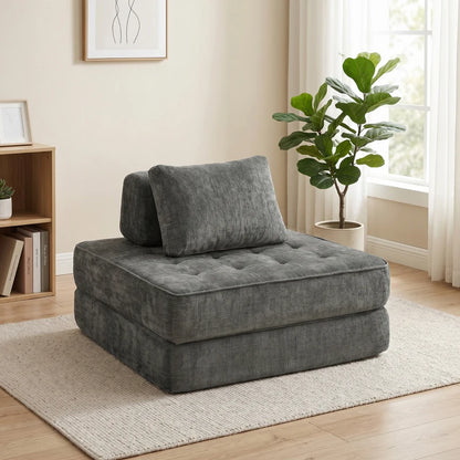 Nancy's Stanghella Slaapbank - Slaapstoel - Logeerbed - Grijs - Chenille