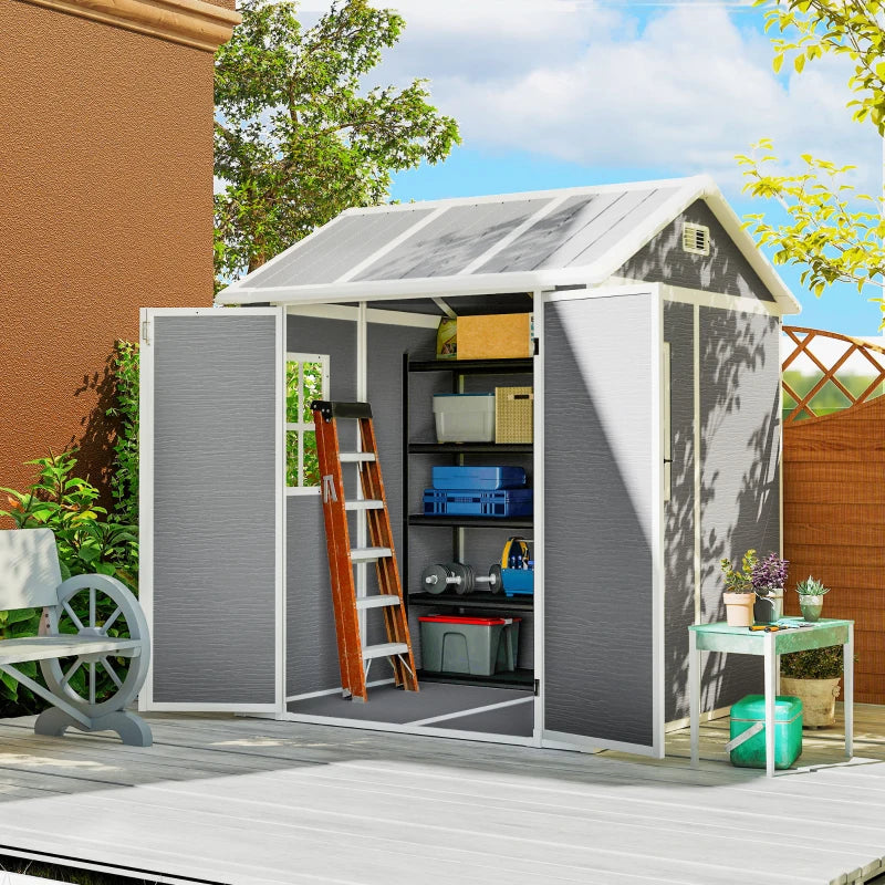 Nancy's Montauro Opbergschuur - Tuinhuisje - Schuur - Gereedschapsschuur - Grijs - ± 180 x 180 x 220 cm