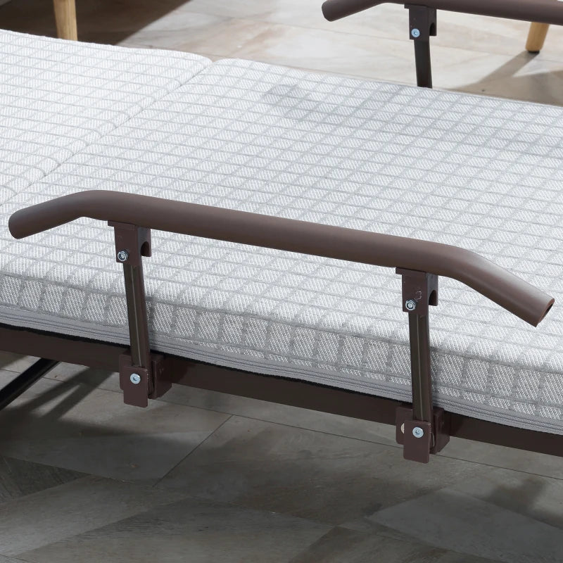 Nancy's Gulpilhares Logeerbed - 1-Persoons Bed - Opklapbaar Bed - Zwart / Grijs - Staal - ± 190 x 75 x 30 cm