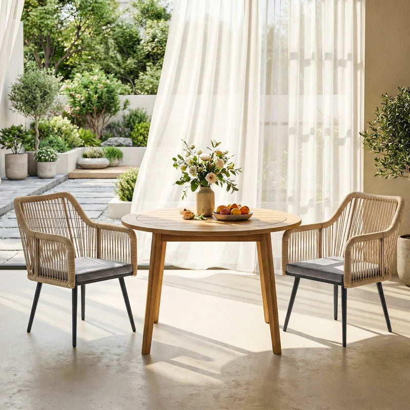 Nancy's Recco Tuinstoelen - Balkonstoelen - Loungestoelen - Set van 2 - Grijs / Bruin