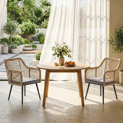 Nancy's Recco Tuinstoelen - Balkonstoelen - Loungestoelen - Set van 2 - Grijs / Bruin