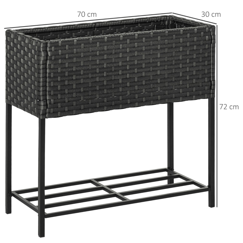 Nancy's Tuckahoe Plantenbak - Verhoogd Bloembed - Tuinbed - Rotan - ± 70 x 30 x 70 cm