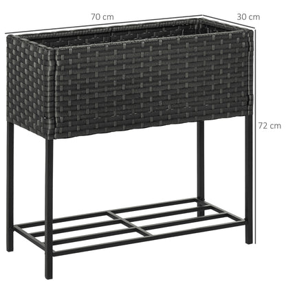 Nancy's Tuckahoe Plantenbak - Verhoogd Bloembed - Tuinbed - Rotan - ± 70 x 30 x 70 cm