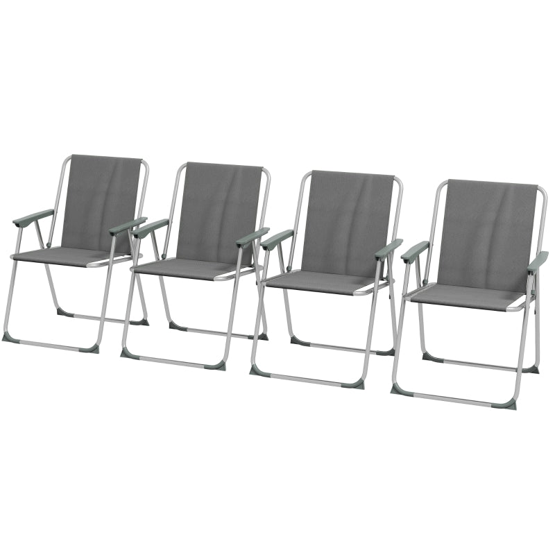 Nancy's Glampy Camping Chairs - Beach Chairs - Garden Chairs - Foldable Chairs - Set of 4 - Gray