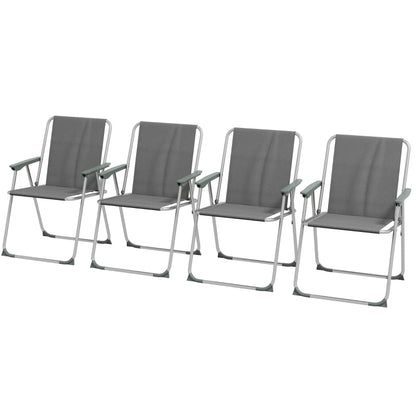 Nancy's Glampy Camping Chairs - Beach Chairs - Garden Chairs - Foldable Chairs - Set of 4 - Gray