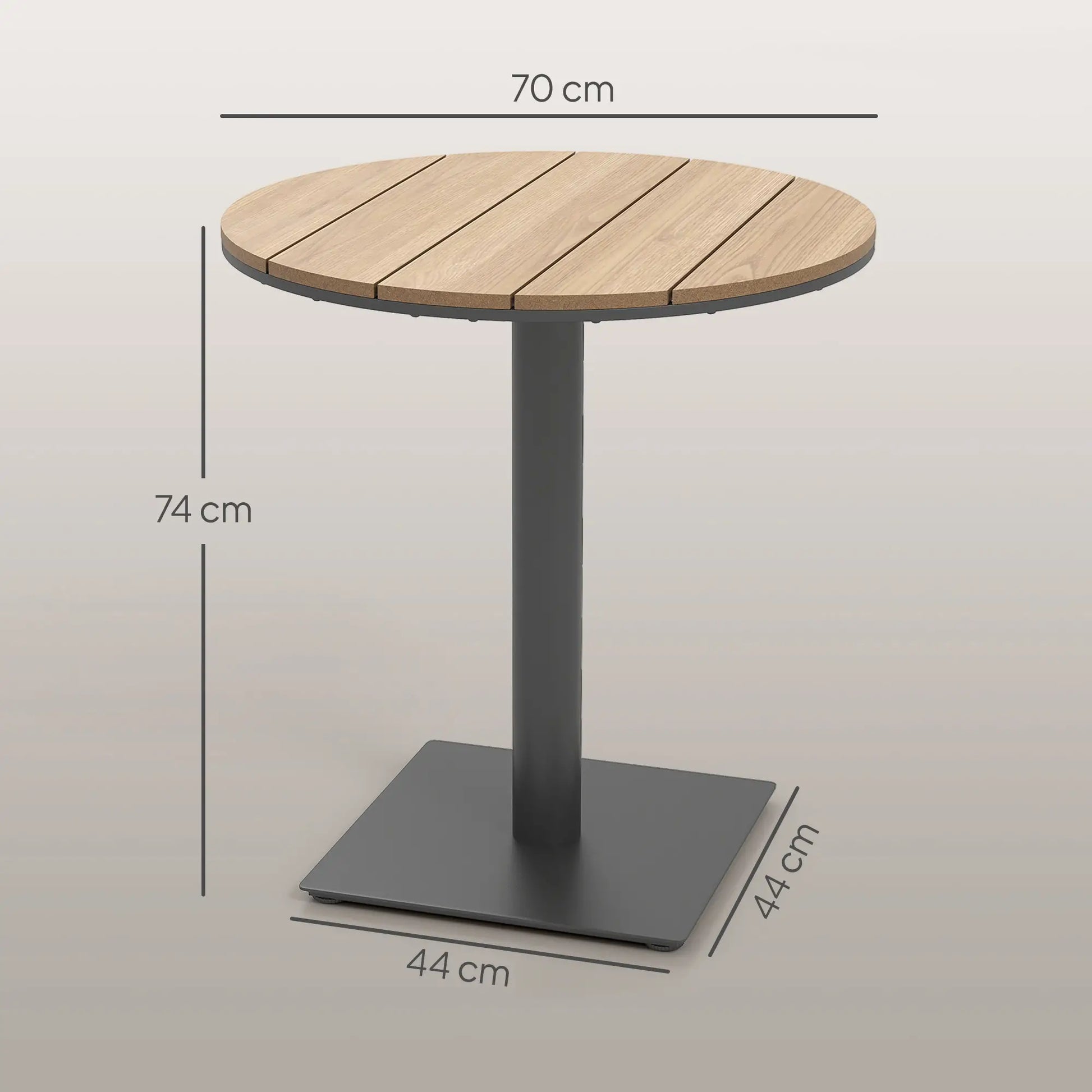 Nancy's Gerfalco Tuintafel - Balkontafel - Natuurlijk Hout - Staal / Kunststof - ± Ø 70 x 75 cm