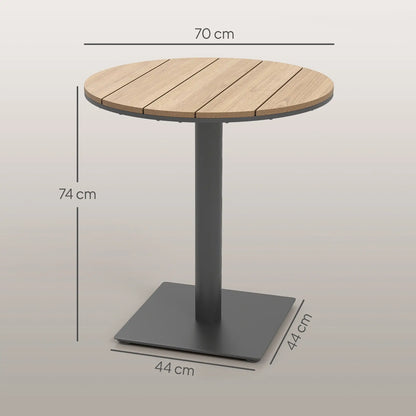 Nancy's Gerfalco Tuintafel - Balkontafel - Natuurlijk Hout - Staal / Kunststof - ± Ø 70 x 75 cm
