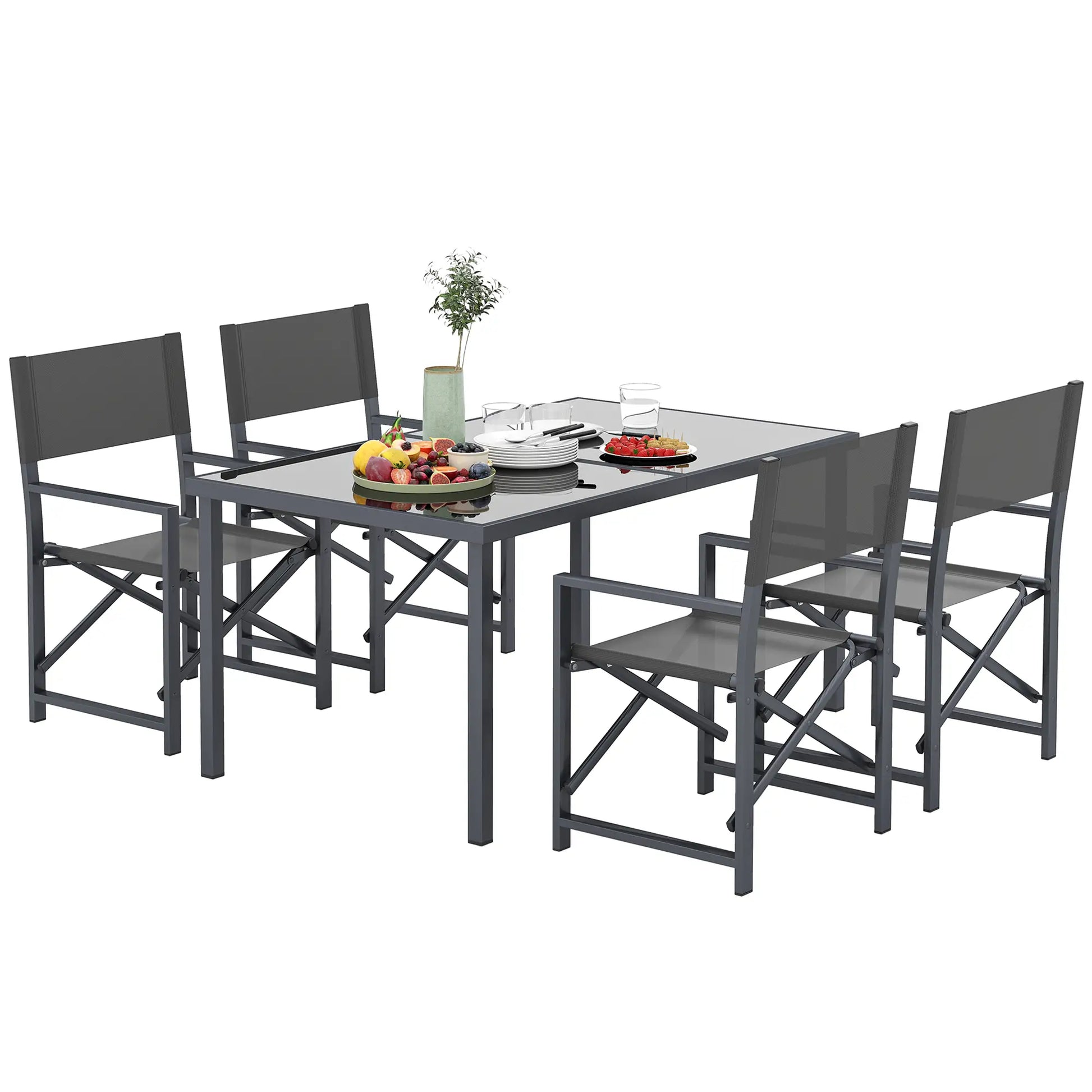 Nancy's Fonni Tuinset - Tuinmeubelset - 5-Delige set voor Buiten - Grijs
