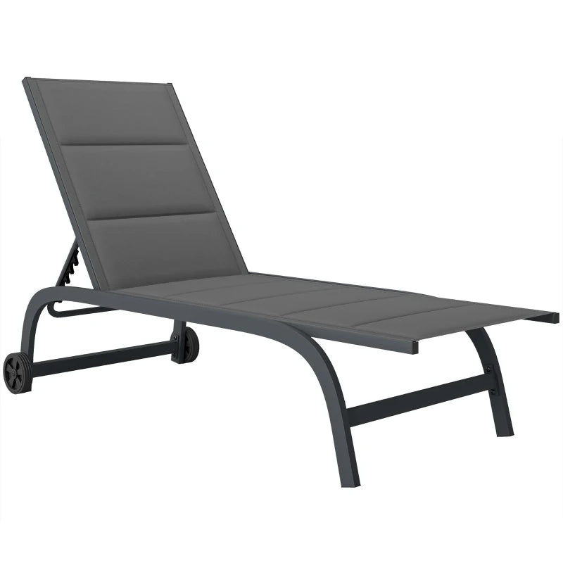 Nancy's Sibari Ligbed - Loungebed - Ligstoel - Verstelbaar - Grijs - Aluminium