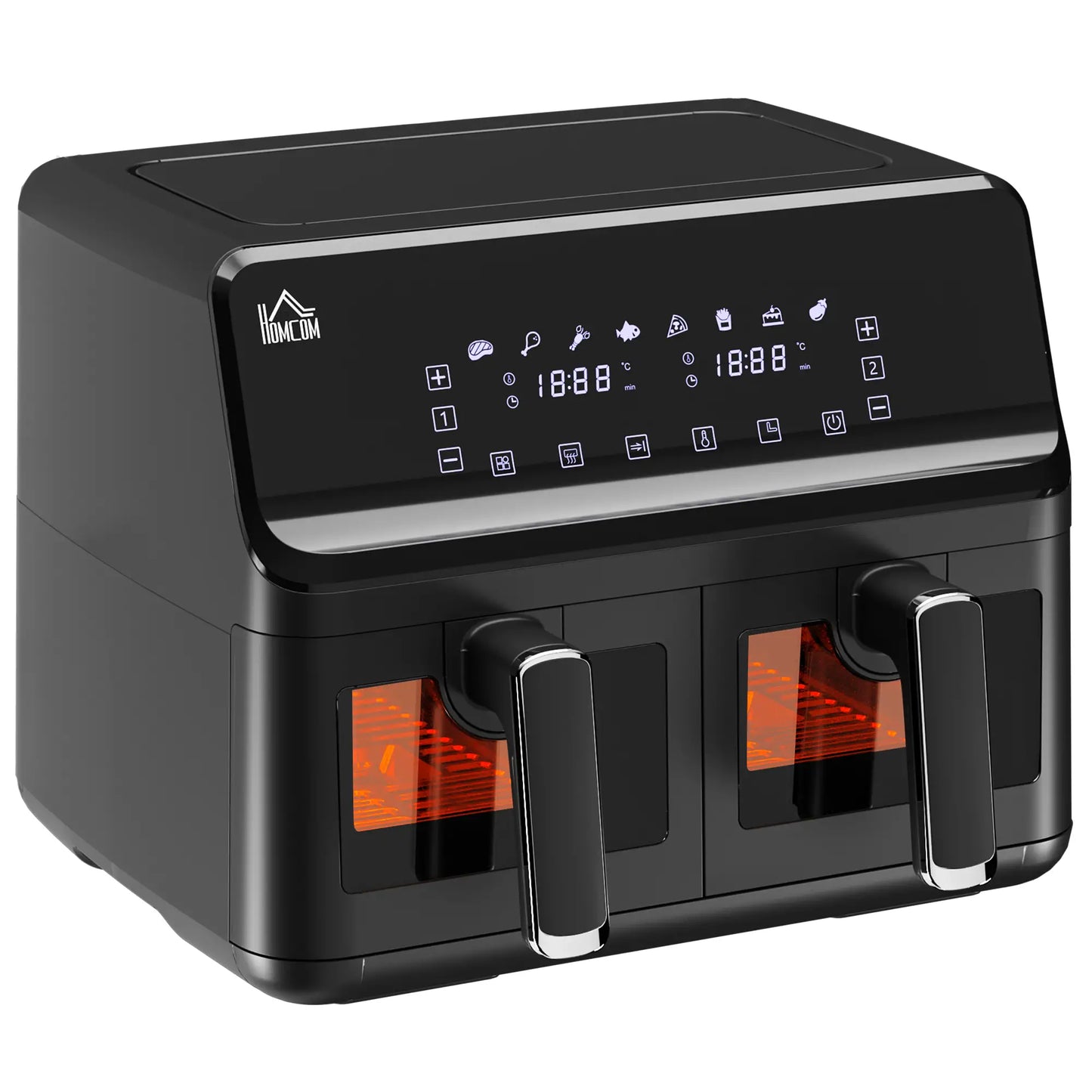 Nancy's Portimão Dubbele Heteluchtfriteuse - Dubbele Airfryer - Touchscreen - Zwart