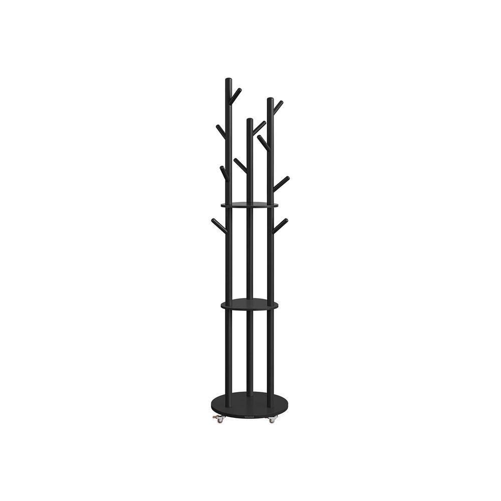 Nancy's Moltrasio Staande Kapstok - Garderoberek - Zwart - Rubberhout - 175 cm Hoog
