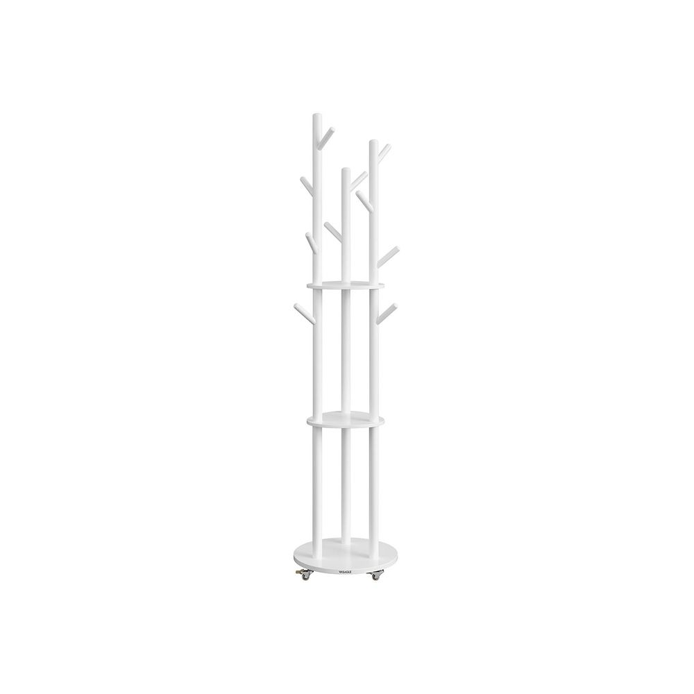 Nancy's Moltrasio Staande Kapstok - Garderoberek - Wit - Rubberhout - 175 cm Hoog