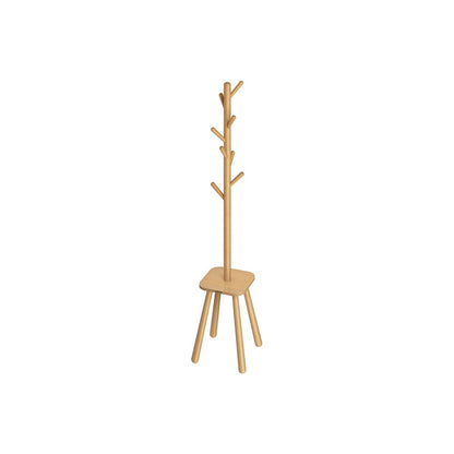 Nancy's Cerdeira Staande Kapstok - Garderoberek - Beige - Rubberhout - ± 170 cm hoog