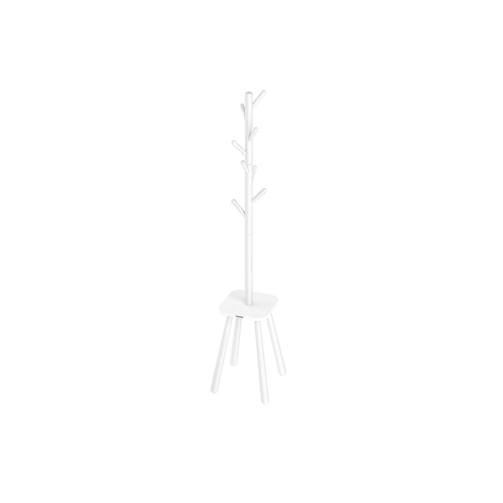 Nancy's Casteleiro Staande Kapstok - Garderoberek - Wit - Rubberhout - ± 170 cm hoog