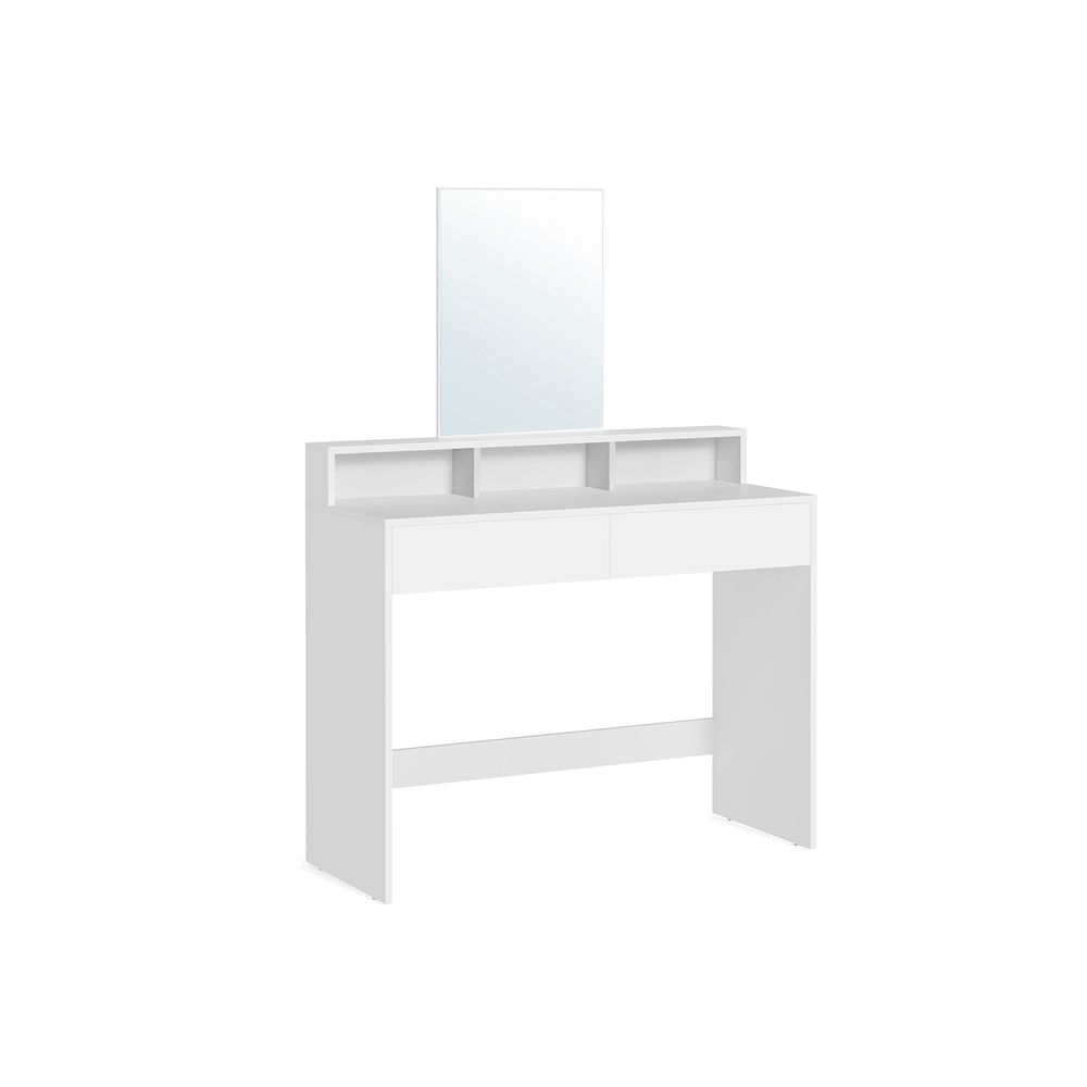 Nancy's Consett Dressing table with mirror - Make-up table - Dressing mirror - White - Modern - 100 x 40 x 140 cm