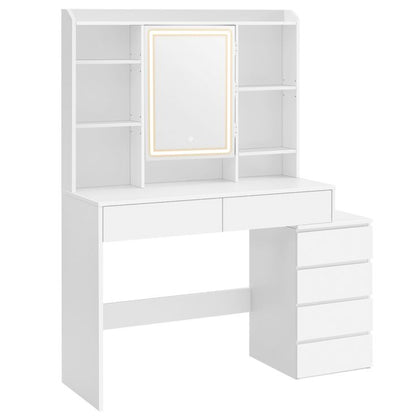 Nancy's Ampezzo Kaptafel - Make-up Tafel - LED Verlichting - Wit - ± 40 x 120 x 145 cm