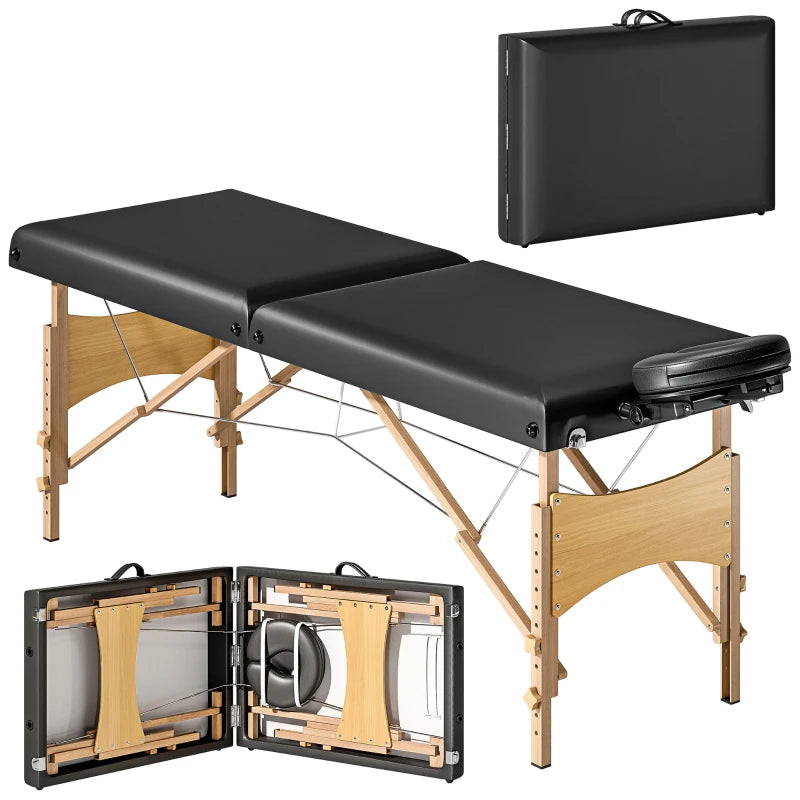 Nancy's Maratea Massagetafel - Behandeltafel - Verstelbare hoogte en hoofdsteun - Zwart - Kunstleer