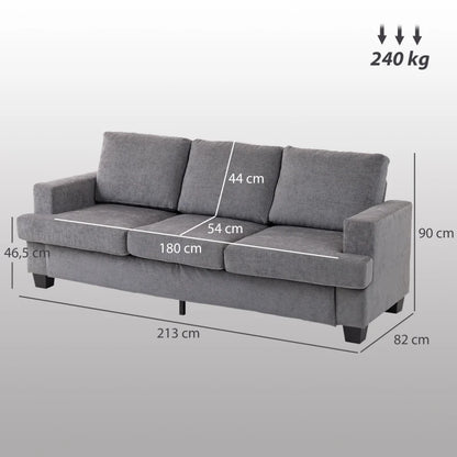 Nancy's Marcon 3-Zitsbank - Zitbank - Sofa - Grijs - Chenille - ± 215 x 80 x 90 cm