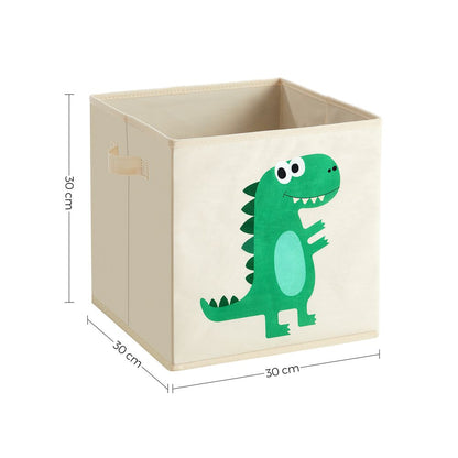 Nancy's Prescot Speelgoed Organizer - Opbergdozen - Set van 3 - Stof - Beige - Groen - 30 x 30 x 30 cm