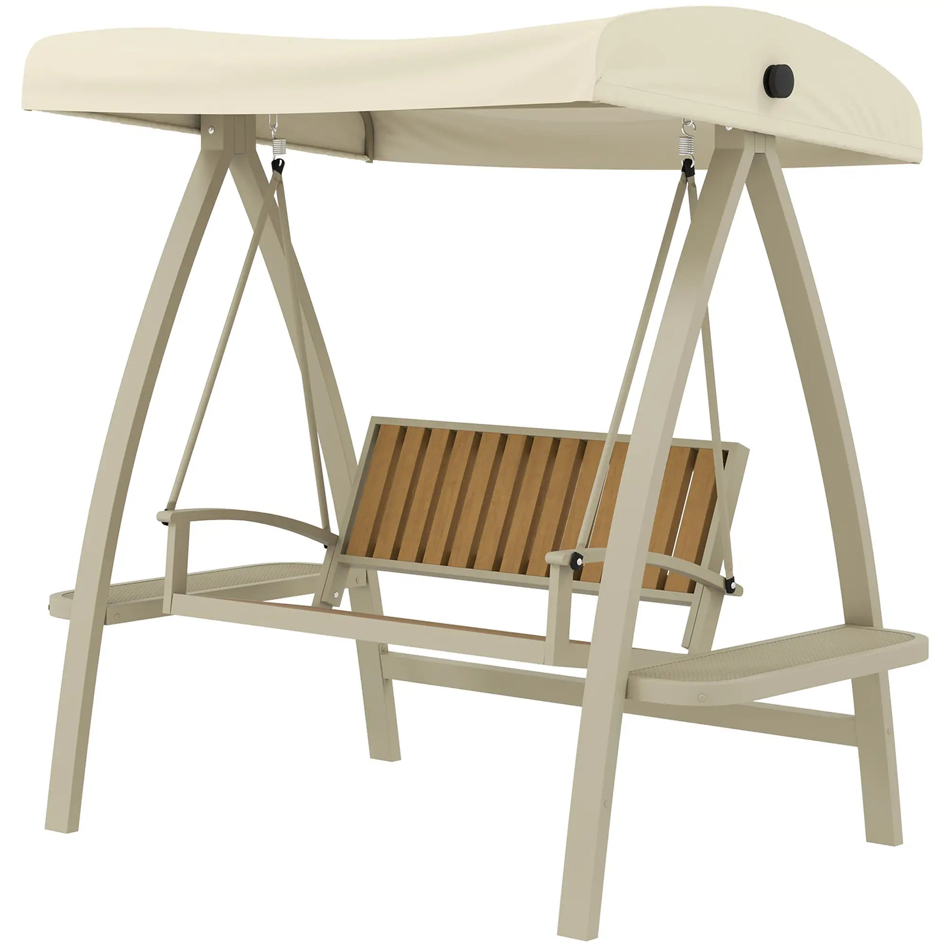 Nancy's Gaverina Schommelbank - Hollywoodschommel - Tuinschommel - Beige - 200 x 120 x 190 cm
