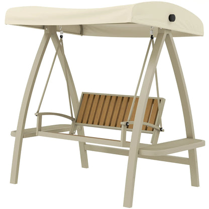 Nancy's Gaverina Schommelbank - Hollywoodschommel - Tuinschommel - Beige - 200 x 120 x 190 cm