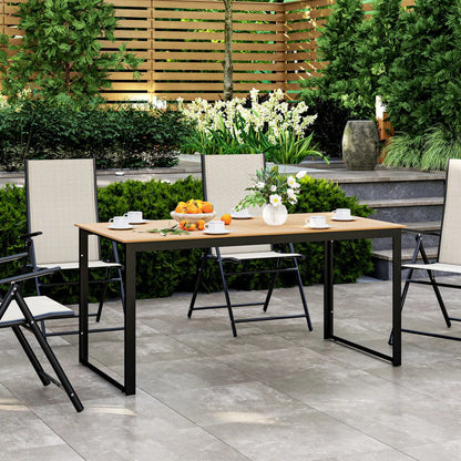 Nancy's Cornedo Tuintafel - Terrastafel - Eettafel voor Buiten - Teak / Zwart - ± 160 x 80 x 75 cm