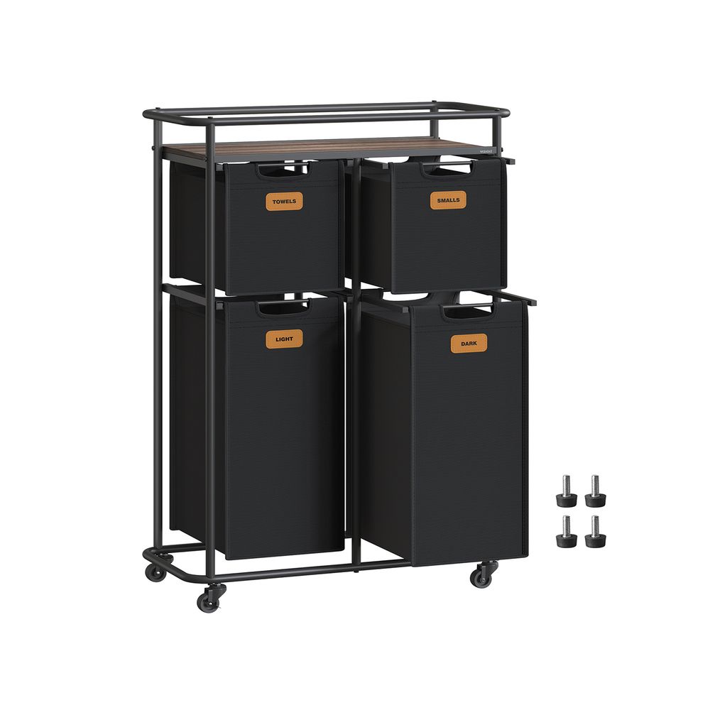 Nancy's Nave Wasmand - Wassorteerder - Wasbox - Zwart / Bruin - 150 Liter
